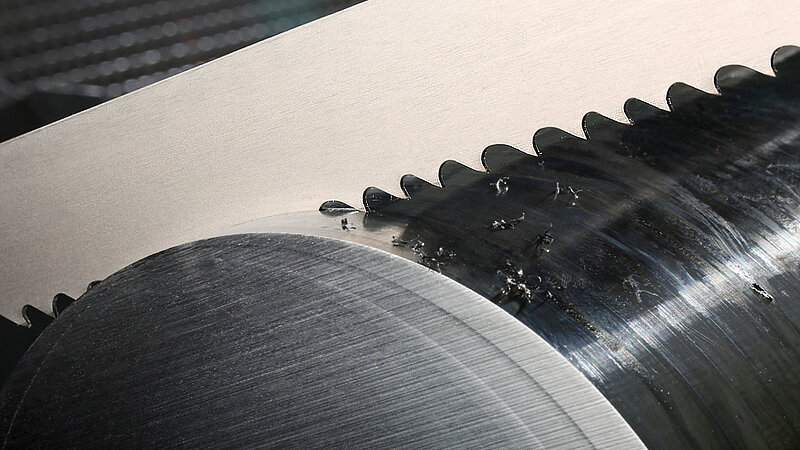 Band saw blade close-up